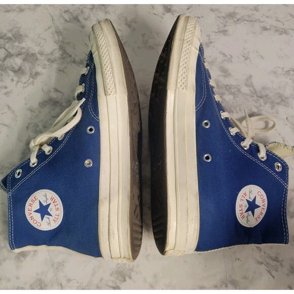 Comme Des Garcons Play X Chuck Taylor All Star Royal Blue Shoes Men's Size 10 - Picture 6 of 7